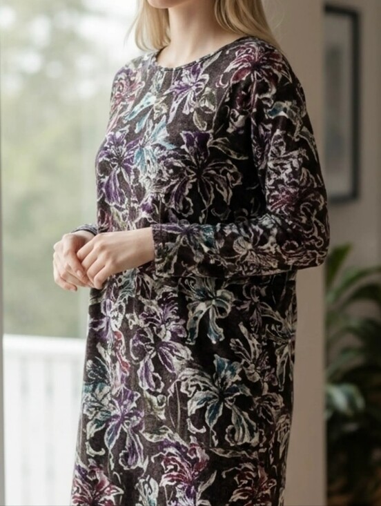 J. Jill Dresses & Skirts - NWT J. JILL Wearever Collection Floral Shift Dress Small Petite Long Sleeve